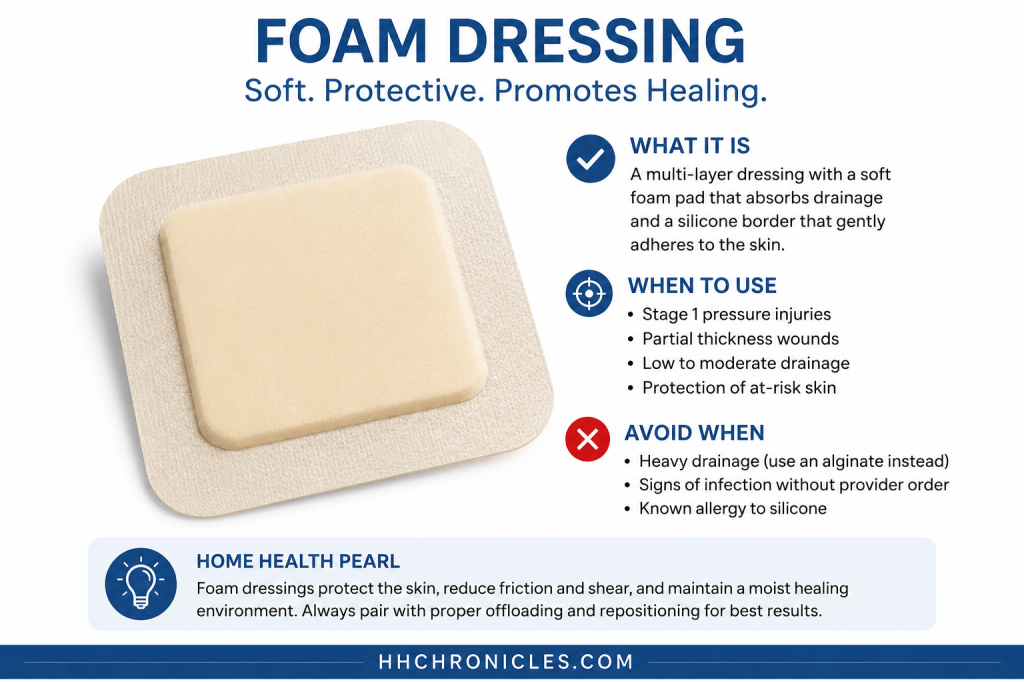 foam dressing to prevent further injury